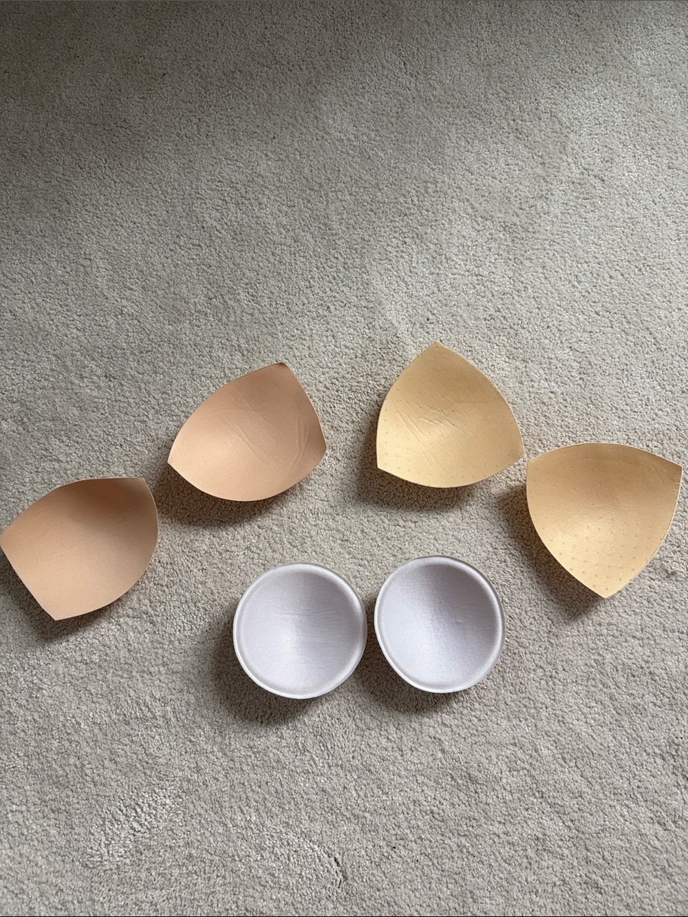 Bra Padding Inserts Bundle - Tan, Nude, White Removable Cups
